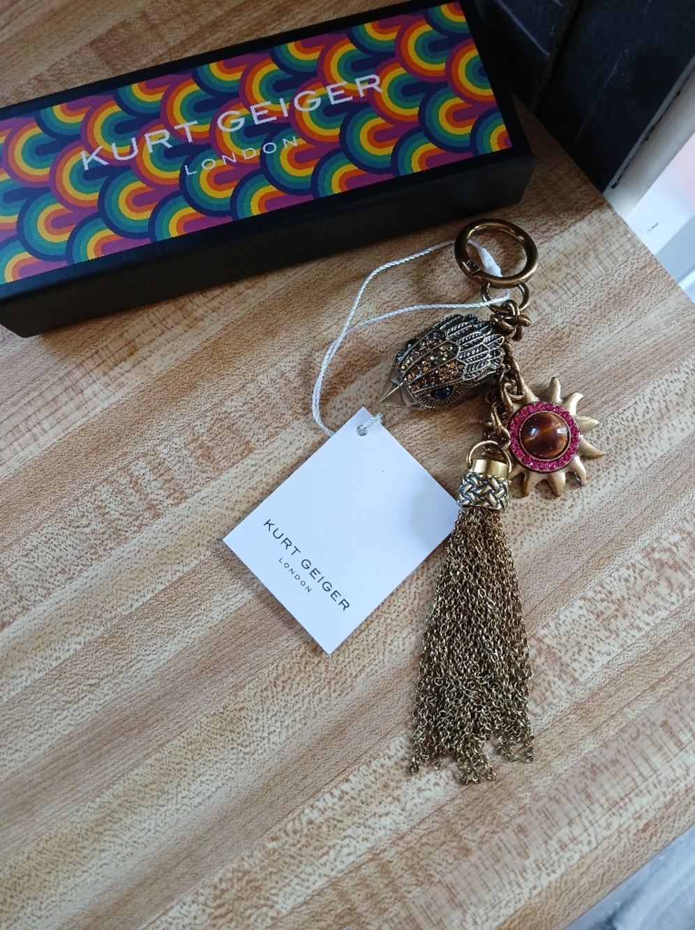 Kurt Geiger NWR/NIB Metal Tassel Keychain/Bag Charm